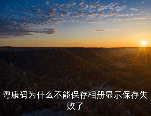 粵康碼為什么不能保存相冊(cè)顯示保存失敗了