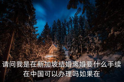 請問我是在新加坡結(jié)婚離婚要什么手續(xù)在中國可以辦理嗎如果在