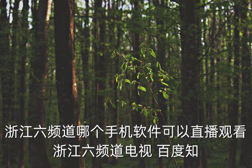 浙江六頻道哪個手機軟件可以直播觀看浙江六頻道電視 百度知