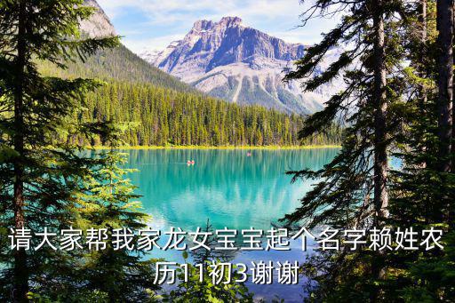 請大家幫我家龍女寶寶起個名字賴姓農歷11初3謝謝