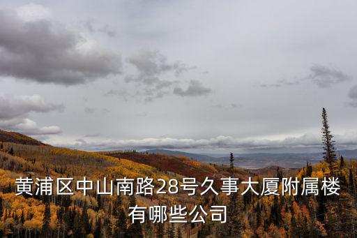 黃浦區(qū)中山南路28號久事大廈附屬樓有哪些公司