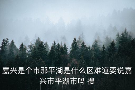 嘉興是個市那平湖是什么區(qū)難道要說嘉興市平湖市嗎 搜