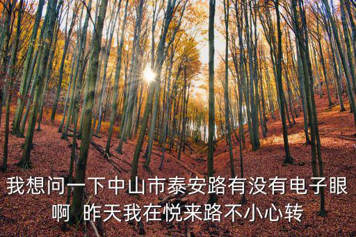 悅來(lái)路，我想問(wèn)一下中山市泰安路有沒(méi)有電子眼啊  昨天我在悅來(lái)路不小心轉(zhuǎn)