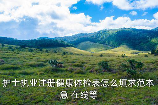 護士執業注冊健康體檢表怎么填求范本急 在線等