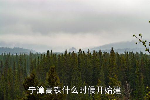 寧漳高鐵什么時(shí)候開始建