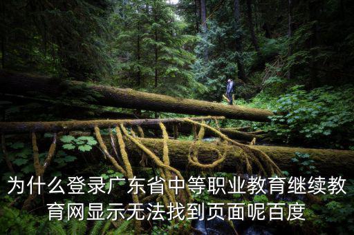 為什么登錄廣東省中等職業(yè)教育繼續(xù)教育網(wǎng)顯示無法找到頁面呢百度