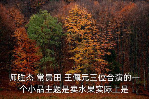 師勝杰 常貴田 王佩元三位合演的一個小品主題是賣水果實際上是