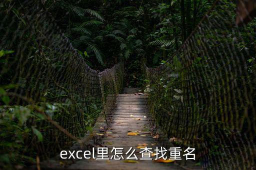 excel里怎么查找重名