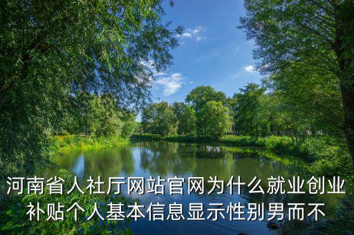河南省人社廳網站官網為什么就業創業補貼個人基本信息顯示性別男而不