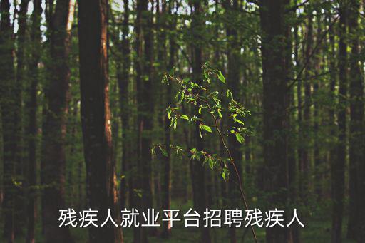 殘疾人就業平臺招聘殘疾人