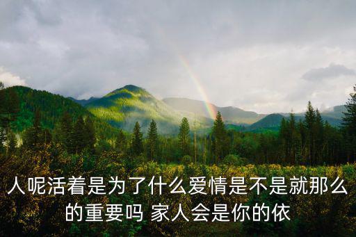 人呢活著是為了什么愛情是不是就那么的重要嗎 家人會是你的依