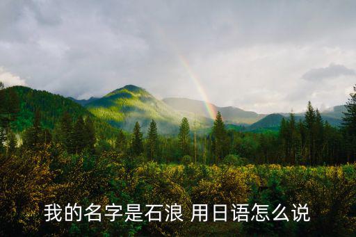 我的名字是石浪 用日語怎么說