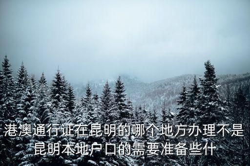 港澳通行證在昆明的哪個地方辦理不是昆明本地戶口的需要準備些什