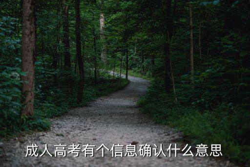 成人高考有個信息確認什么意思