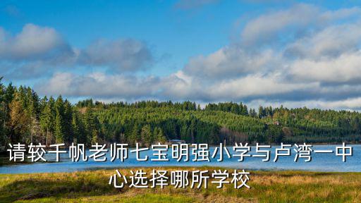 請較千帆老師七寶明強(qiáng)小學(xué)與盧灣一中心選擇哪所學(xué)校