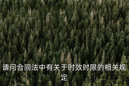 時限，請問合同法中有關于時效時限的相關規定