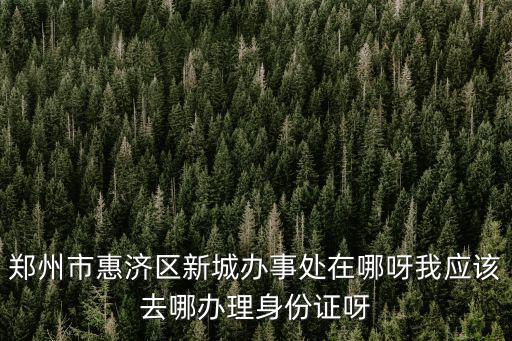 鄭州市惠濟區新城辦事處在哪呀我應該去哪辦理身份證呀