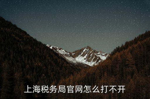 上海稅務(wù)局官網(wǎng)怎么打不開