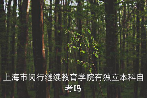 上海市閔行繼續(xù)教育學(xué)院有獨(dú)立本科自考嗎