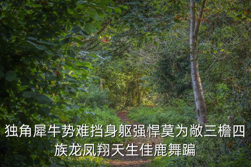 獨角犀牛勢難擋身軀強悍莫為敞三檐四族龍鳳翔天生佳鹿舞蹁