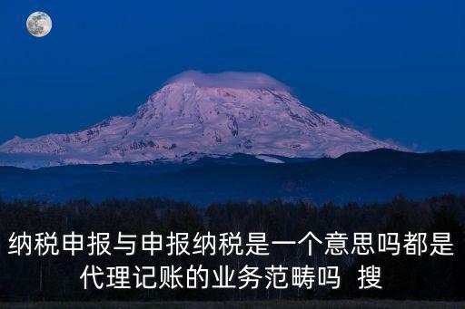 納稅申報與申報納稅是一個意思嗎都是代理記賬的業務范疇嗎  搜