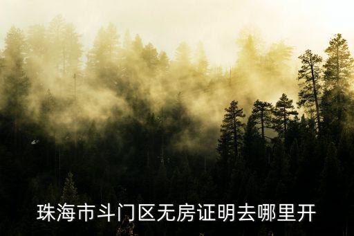 珠海市斗門區(qū)無房證明去哪里開