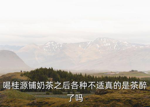 喝桂源鋪奶茶之后各種不適真的是茶醉了嗎