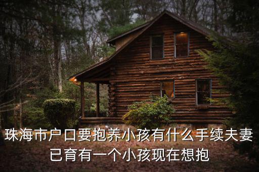 珠海市戶口要抱養(yǎng)小孩有什么手續(xù)夫妻已育有一個(gè)小孩現(xiàn)在想抱