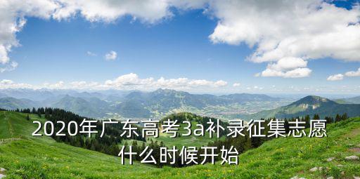 2020年廣東高考3a補錄征集志愿什么時候開始