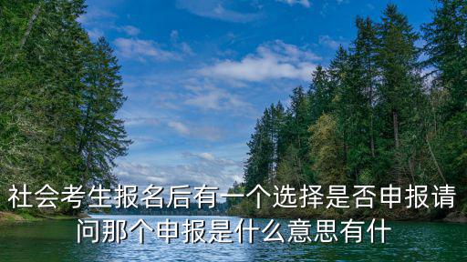 社會考生報名后有一個選擇是否申報請問那個申報是什么意思有什