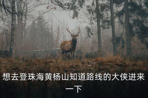 想去登珠海黃楊山知道路線的大俠進(jìn)來一下
