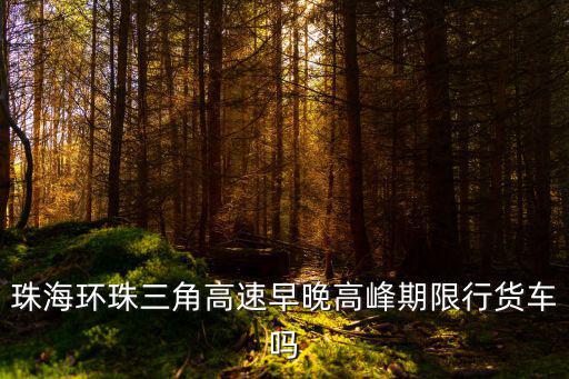 珠海環(huán)珠三角高速早晚高峰期限行貨車嗎