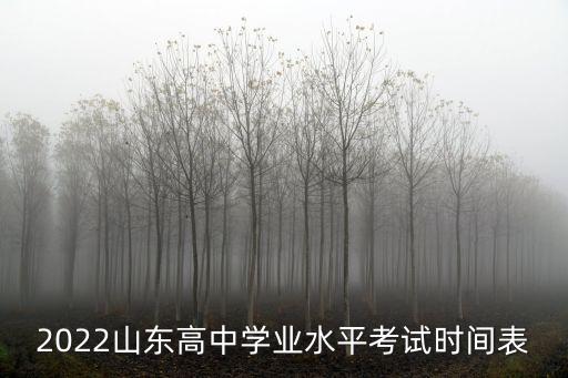 2022山東高中學業水平考試時間表