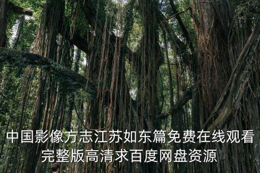 中國影像方志江蘇如東篇免費在線觀看完整版高清求百度網盤資源