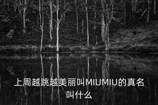 DJMIU，上周越跳越美麗叫MIUMIU的真名叫什么