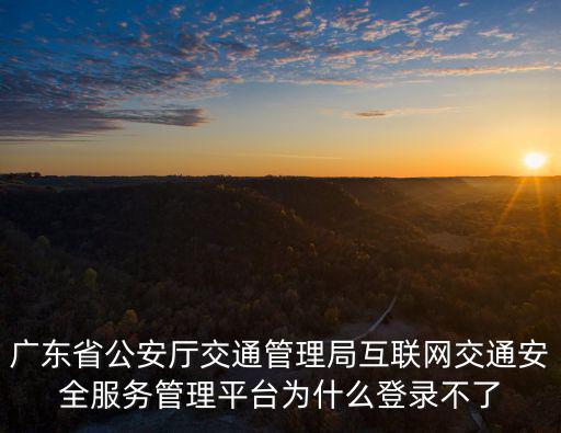 廣東省公安廳交通管理局互聯(lián)網(wǎng)交通安全服務(wù)管理平臺為什么登錄不了