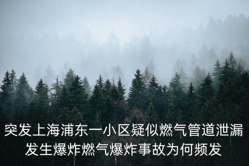 突發上海浦東一小區疑似燃氣管道泄漏發生爆炸燃氣爆炸事故為何頻發