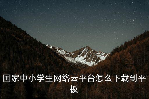 國家中小學(xué)生網(wǎng)絡(luò)云平臺怎么下載到平板