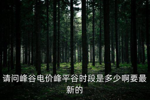請問峰谷電價峰平谷時段是多少啊要最新的