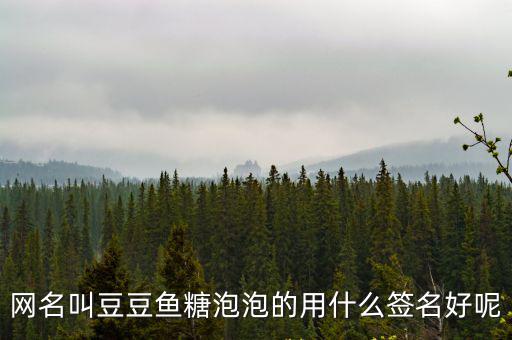 網(wǎng)名叫豆豆魚糖泡泡的用什么簽名好呢