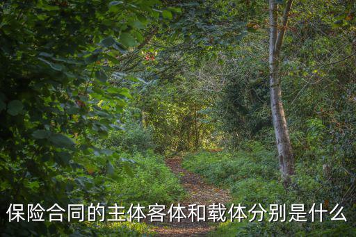 保險合同的主體客體和載體分別是什么