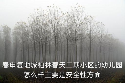 春申復(fù)地城柏林春天二期小區(qū)的幼兒園怎么樣主要是安全性方面