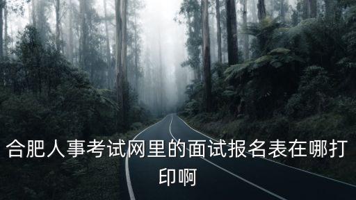 合肥人事考試網里的面試報名表在哪打印啊