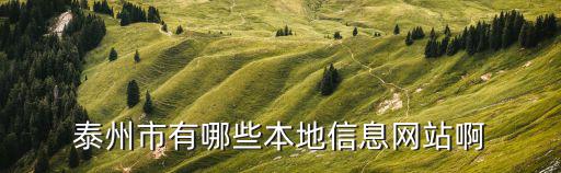 泰州市有哪些本地信息網(wǎng)站啊