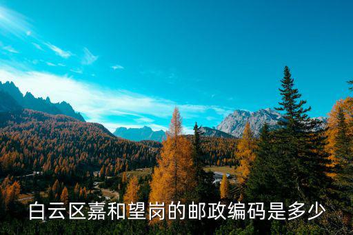 白云區(qū)嘉和望崗的郵政編碼是多少