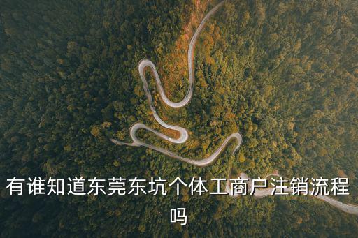有誰知道東莞東坑個體工商戶注銷流程嗎