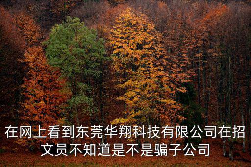 在網(wǎng)上看到東莞華翔科技有限公司在招文員不知道是不是騙子公司