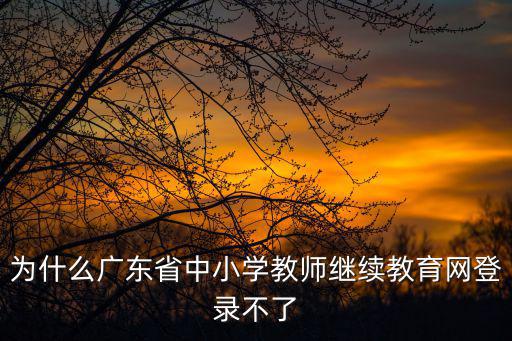 為什么廣東省中小學教師繼續教育網登錄不了