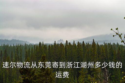速爾物流從東莞寄到浙江湖州多少錢的運費