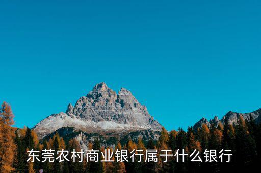 東莞農村商業銀行屬于什么銀行